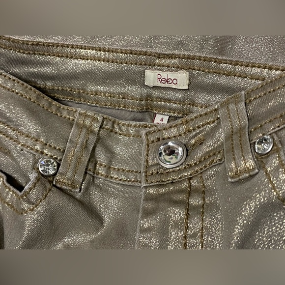 Reba Gold Shimmer Jeans - Picture 5 of 8